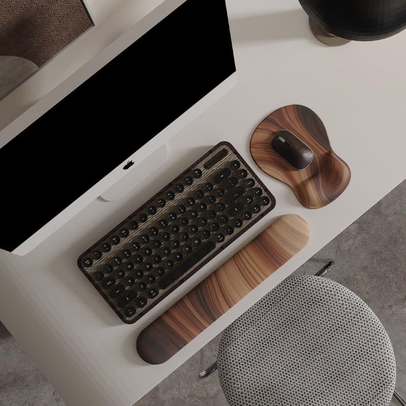 DemonChest ErgoComfort Gel Wrist Rest Mouse Pad-Ergonomic Office Mousepad with Wrist Support-Non-Slip, Design Desk Accessories Mat for Home&Game Decor (08Walnut Grain) - Image 2